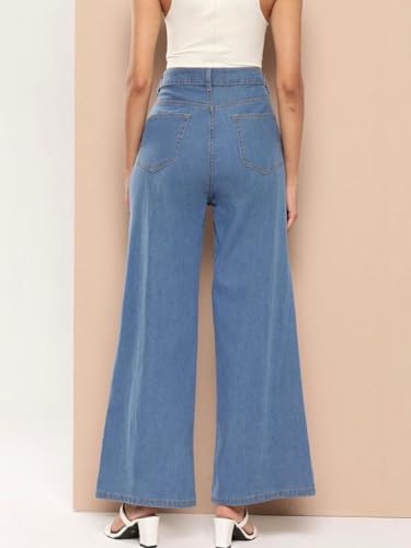 Image of Women's High Waist Denim Jeans | Straight, Relaxed, Wide Leg & Baggy Fit | High Rise Loose Oversized Denim Pants for Women | Comfortable Casual Everyday Wear | Oversized Woman baggys