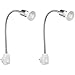 Produktbild ledscom.de 2 Stück Steckdosenlampe LESCH Leselampe Schwanenhals, Schalter, Chrom inkl. GU10 LED Reflektorlampe 5,473W 468lm 30° warm-weiß