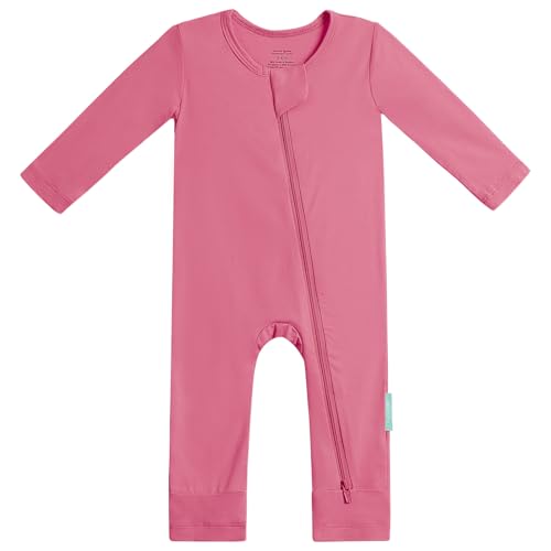 Image of PurComfy Baby Long Sleeve Romper Jumpsuit, Premium Soft Rayon One Piece Pajamas Boy Girl 2-Way Zipper Coverall Sleeper