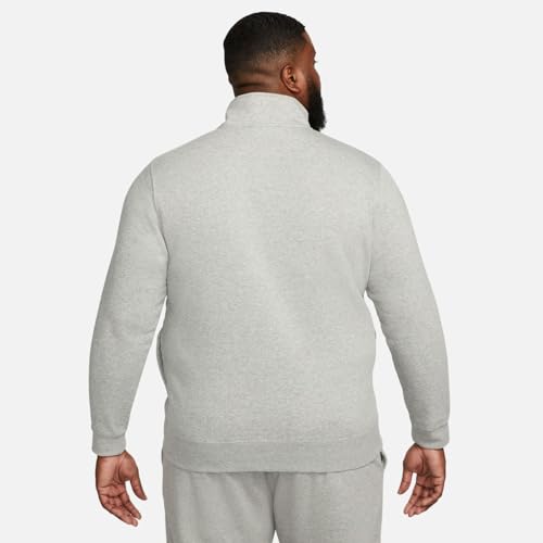 Nike Sportswear Club Men's Brushed-Back 1/2-Zip Pullover Mens DD4732-066 (DK GREY HEATHER/WHITE/WHITE), Size XL3