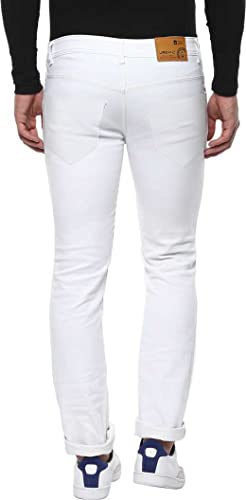 Image of Urbano Fashion Men's Ice Blue Slim Fit Heavy Distressed /Torn Jeans