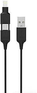 SCOSCHE I3M Strikeline Pro 2-in-1 MFI Certified Lightning & Micro USB to USB Charge & Sync Cable 3-ft. Black Price In India