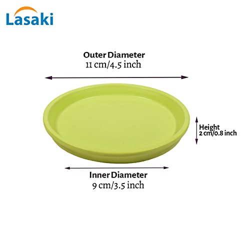 Image of Lasaki Round Ceramic Trays (Plates Saucers) for Pots, planters, Flower, Succulent(Set of 2,Mint,3.5 inch) R3.5(Plants not Included)