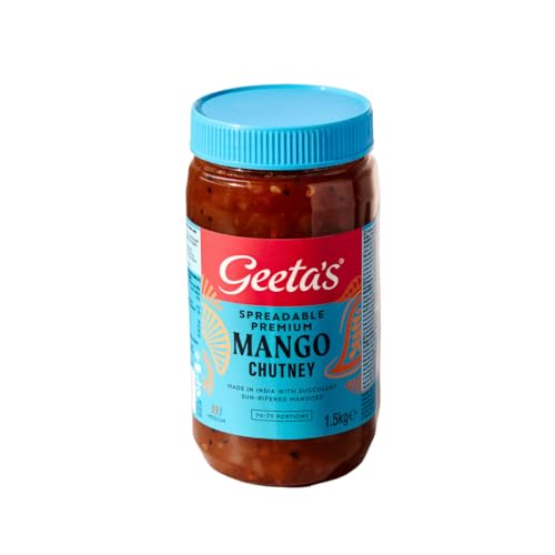 Geeta's Smooth Premium Mango Chutney, 1.5kg, The Real Flavour of India, Made with Mangoes and Full of Authentic Spices for a Sweet, Sour and Spicy Addition to Meals and Poppadoms