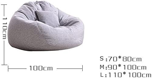 dtkmkj Sitzsack Tatami Lazy Couch Einzel Stoff Sofa Schlafzimmer Wohnzimmer Stuhl Abnehmbar und Waschbar Grau mit… – Bild 3