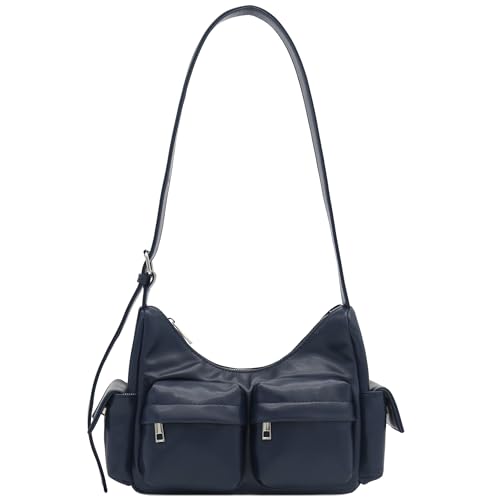 Sac à bandoulière femme cuir synthétique poches cargo sacoche besace