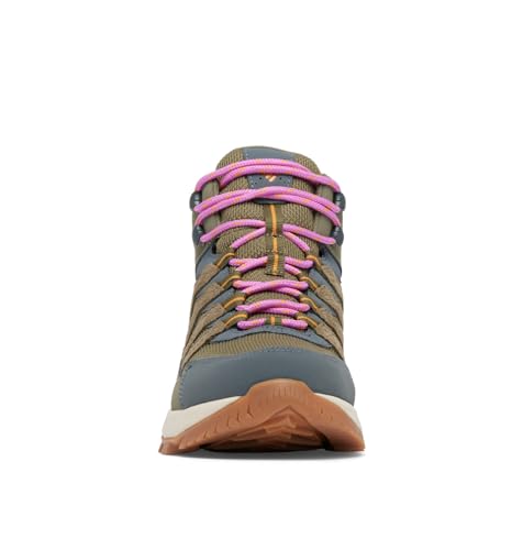Columbia Women's Strata Trail Mid Waterproof, Stone Green/Sunstone, 9.5 Wide