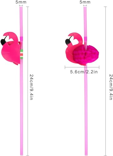 Hysagtek 50 Pcs Flamingo Straws Flamingo Drinking Straws Bachelorette Straw Bendable Cocktail Straw for Flamingo's Pool Party Table Decor Birthday Wedding Tableware Decoration, Rose