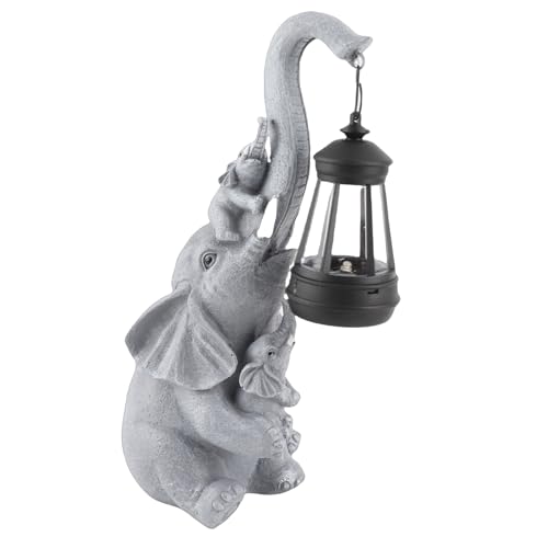 Figurines éléphant Solaire en Résine Haute Qualité Décoration Extérieure