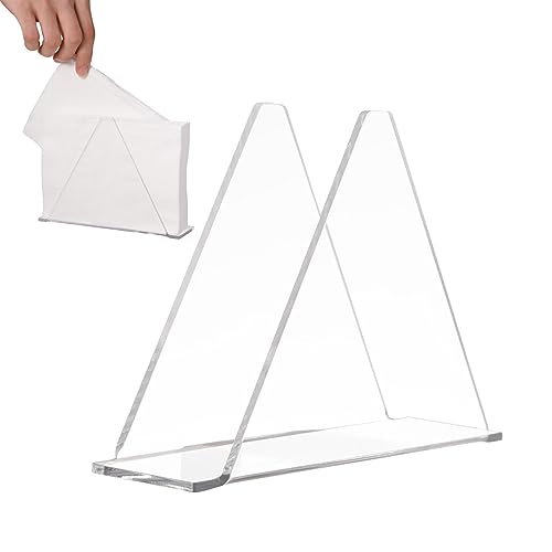 Dispensadores de pañuelos triangulares, dispensador de toallas de papel acrílico, dispensador de pañuelos independiente para encimera de cocina de granja, organizador vertical de servilletas para