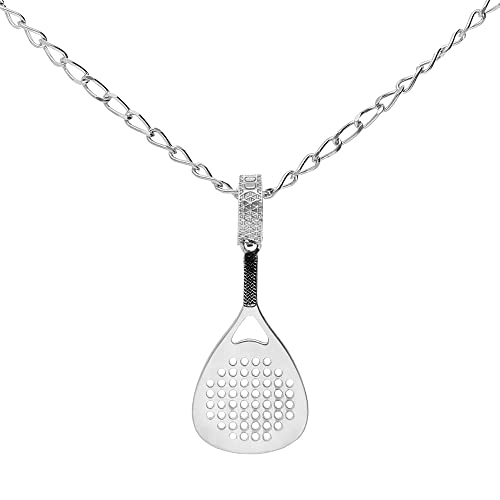 CODEONE Colgante pala de pádel, Colgante aficionados Pádel, Colgante Plata Pádel, Colgante raqueta pádel, Colgante pádel,Hombre, Mujer, Estuche regalo