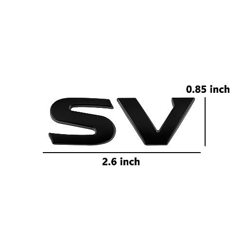 Image of 1PC SV Emblem for Car Decoration Metal Badges 3D SV Sticker Decal Fender Sticker Badges Nameplate Easy Installation for Car /SUV /Truck (Black)