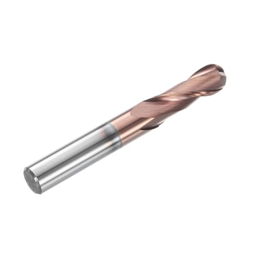 Image of HARFINGTON Ball Nose End Mill 2 Flute 1 /4 inch Diameter 1 /4 inch Shank Tungsten Carbide Uncoated Spiral CNC Router Bits 3 /4 inch Cutting Length Single End Ball for Carving Engraving Grinding