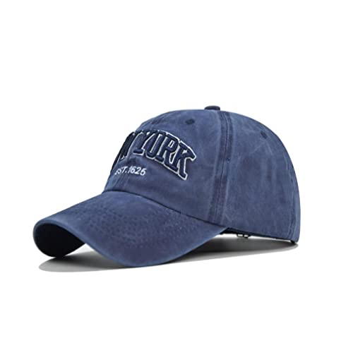 XibeiTrade Casquette de baseball unisexe en coton brodé New York City Golf Sports Dad Hat, bleu, Taille unique Cover