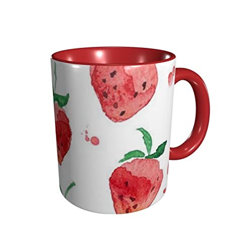 いちご マグカップ 330ml おしゃれ コーヒーカップ セラミック ティーカップ 耐熱 耐冷 大容量 電子レンジ対応 家庭用 オフィス用 結婚祝い 記念日 贈り物