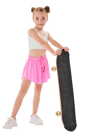 3 Pack Girls Flowy Shorts with Spandex Liner 2 in 1 Youth Junior Butterfly Skirts for Fitness Running Sports2