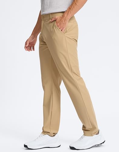 Image of Pudolla Men's Golf Pants 30 inch /32 inch /34 inch Comfy Stretch Dress Work Pants Lightweight Quick Dry Casual Slacks Trousers with Pockets