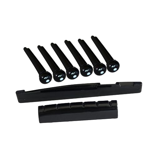 BESPORTBLE Acoustic Guitar Set Guitar Nut Acoustic Guitar Accessories Bridge Saddles Guitar Parts Guitar Accessories Kit Guitar Replacement Parts Acoustic Guitar Kit Instrument Parts Black