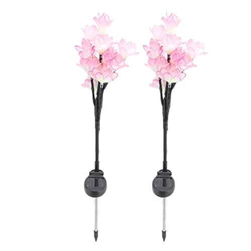 Solar Outdoor Flower Lights LED Decorative Unique Fiber Optic Flower Patio (Colorful Light)