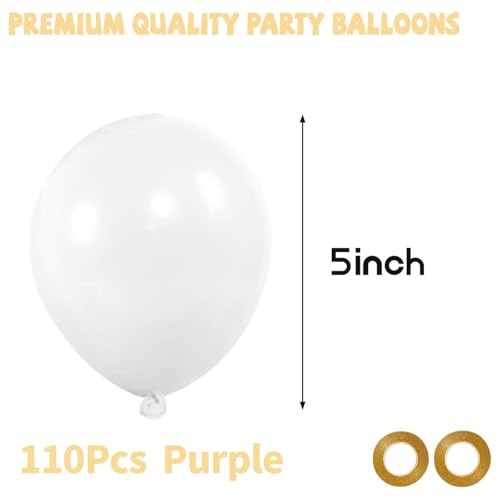 Image of White Balloons 110Pcs, 5 Inch Small White Latex Party Balloons, Mini Thick White Balloons for Wedding Birthday Baby Shower Decorations.