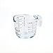 Jarra medidora con diferentes tipos de medidas, con capacidad de 250 ml, de 7,8 x 9 x 13 cm. Vaso medidor con asa válido para microondas horno o congelador, con dibujo para tomar medidas.