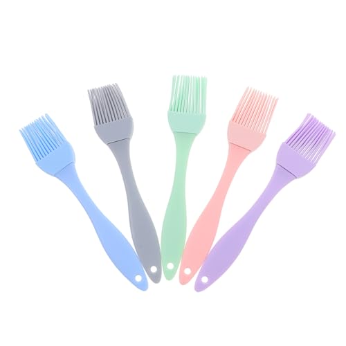 Mikikit High-temperature Bbq Brush Basting Mop for Grilling Baking Brush Bbq Accessories 5pcs Set Safe Easy to Clean