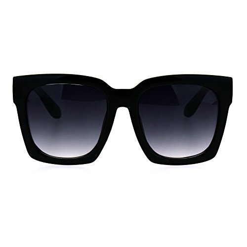 SUPER Oversized Square Sunglasses Womens Modern Hipster Fashion Black, Smoke