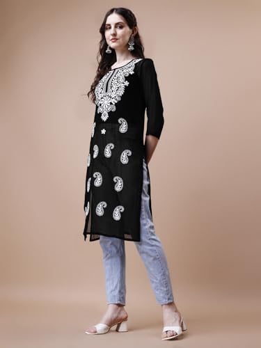 Image of EthnicJunction Women's Georgette Straight Fit Tunic Tunic