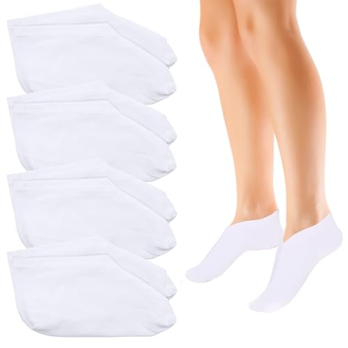 Scettar 4 Pairs Moisturizing Socks OvernightSpa Socks for Dry FeeCotton Moisture Enhancing Socks Thin Foot Spa Socks for Dry Cracked Feet