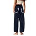 Barrel Sweatpants Girls Wide Leg Pants Baggy High Waisted Trousers Fashion Palazzo Pant Casual Pant with Pockets Navy 12 Years 14 Years