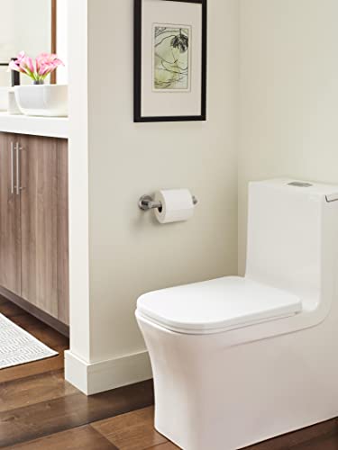 Image of Amerock Arrondi 7-1 /4 inch Stainless Steel Single Post Toilet Paper Holder | Decorative bathroom hardware in durable Stainless Steel construction; mounting hardware included for easy installation