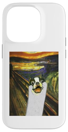 フレンチブルドッグ 面白いtシャツ 犬 ムンクの叫び かわいい メンズ 子供 おもしろ 服 ネタ プレゼント わんこ スマホケース iPhone 14 Pro 用