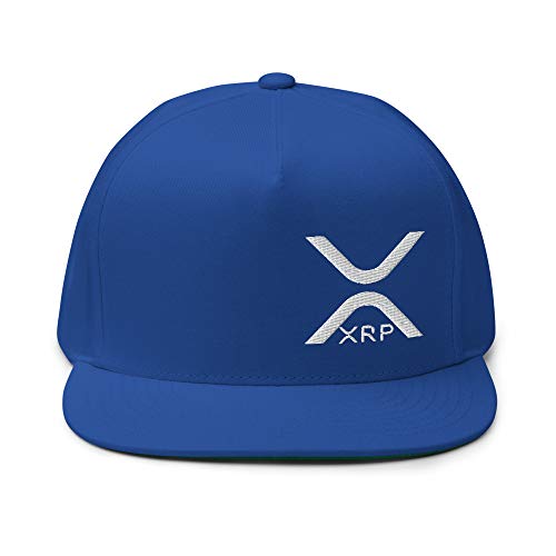 VANN'S PRODUCTS LLC. Flat Bill Cap Embroidered XRP Crypto X Cryptocurrency Snapback Hat Royal Blue
