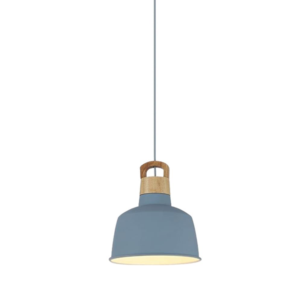 Suspension en bois et métal bleue style rétro pour entrée de maison