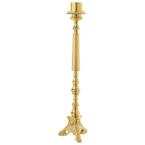 Candle Holder 50 cm Simple in Gold Brass