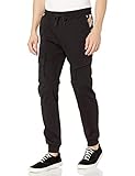 Southpole Men's Utility Fashion Fleece Jogger Pants, Black Body, X-Large