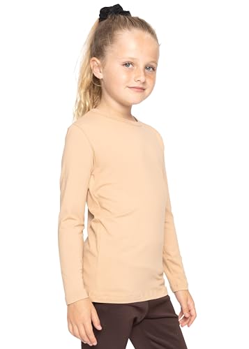 Image of Shirts for Girls Long Sleeve Crew Neck Top, Hoodie or 3 /4 Sleeve Soft Stretch Kids Lightweight Size 2-16