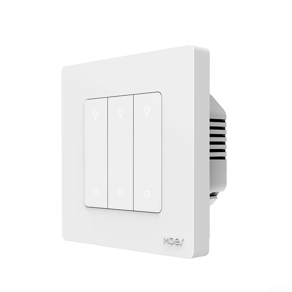 HEBEOT HEBEOT WiFi Smart Dimmer Light Switch For Zigbee Light Dimming Smart Dimmer Switch Multi Control Light Dimming For Home Automation 86 * 86 * 38.5mm(white 3 Gang)