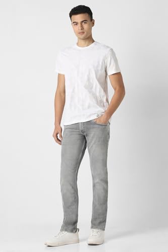 Image of Peter England Men's Skinny Fit Jeans | Denim Mid Washed | Casual Wear | Stylish Bottoms