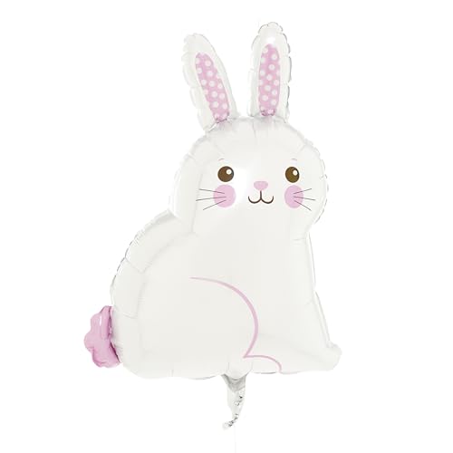 Ballon lapin de Pâques blanc satiné Amscan pour créer des souvenirs d'enfance magiques