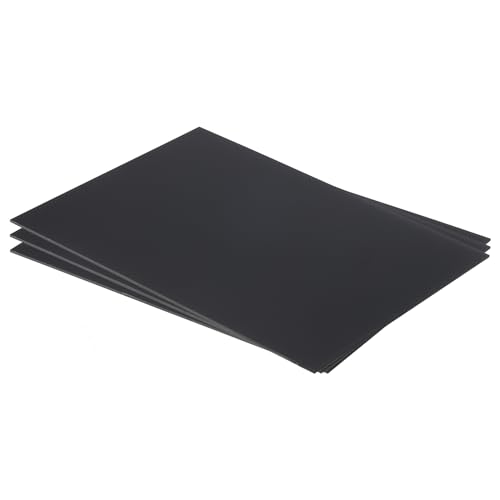 MECCANIXITY ABS Plastic Sheet 10 Inch x 8 Inch x 0.08 Inch ABS Styrene Sheets for Building Model DIY Crafts Panel Black 3 Pcs
