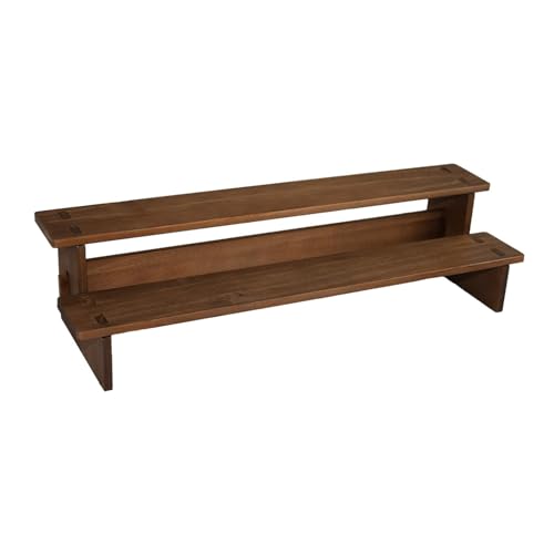 Support de présentation en bois 2 couches à double niveau d'exposition