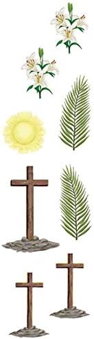 Miniatura 5 de Juego de 18 calcomanías de Pascua de la Resurrección de Jesucristo, escuela dominical, paquete de 50 hojas