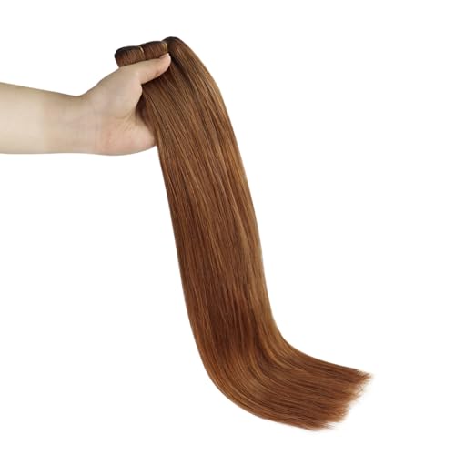 Image of Full Shine 24 Inch Weft Hair Extensions 105G Copper Hand Tied Remy Hair | Hand Tied Sew In Weft, Copper Shade, Remy Human Hair, Add Length And Volume, Straight Texture, Daily Styling