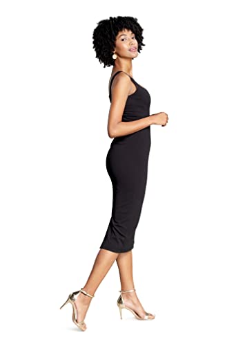 Dress the Population Women's Sloane Rounded V Neck Bodycon Midi Dress2