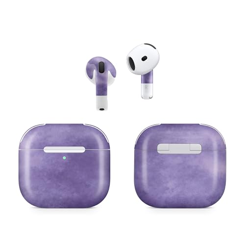 (2 Pack) Headphone Skin Compatible with Apple AirPods 4 - Purple Airbrush - Premium 3M Vinyl Protective Wrap Decal Cover - Easy to Apply | Crafted in The USA by MightySkins