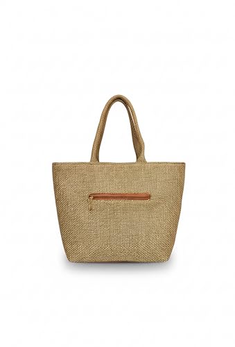 Image of Babbotty Jute Stylish Tote Bags for Women Big Size with Zip Multiple Compartments Inner Pocket Ladies Purse Handbags Girls Shoulder Hobo Bag for Office College Daily Use & Travel