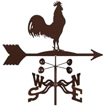 EZ Vane Steel Rooster Weathervane 21 Height, Includes Metal Roof Mount, Wind Cups & Brackets | Hand-Crafted and Family-Owned, Made in The USA with Triple Powder Coating, Limited