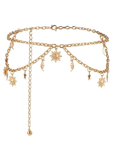 Metal Chain Belt 12pcs Women's Solid Color Decorative Chain - Elegant Sexy Waist Chain - Dress Accessory for Waist2