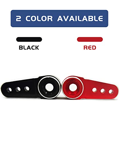 Hoplex Rc Servo Arm Aluminum 15T Servo Horns Mini Servo Arm Accessory For Es08Ma Ii Servo Upgrade Parts 2Pcs(Black+Red) #TOP3